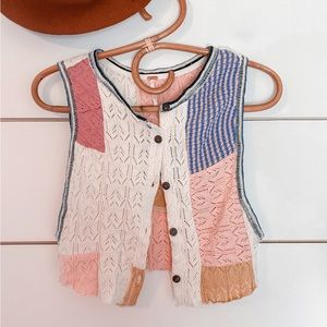 Free People feeling patchy sweater vest Sz XS